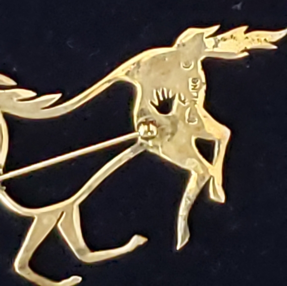 Horse pin silver and gold - Picture 7 of 10